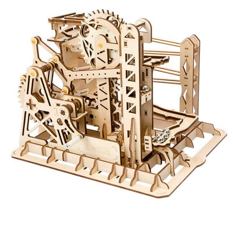 Ascenseur à manivelle – Puzzle mécanique en bois 3D
