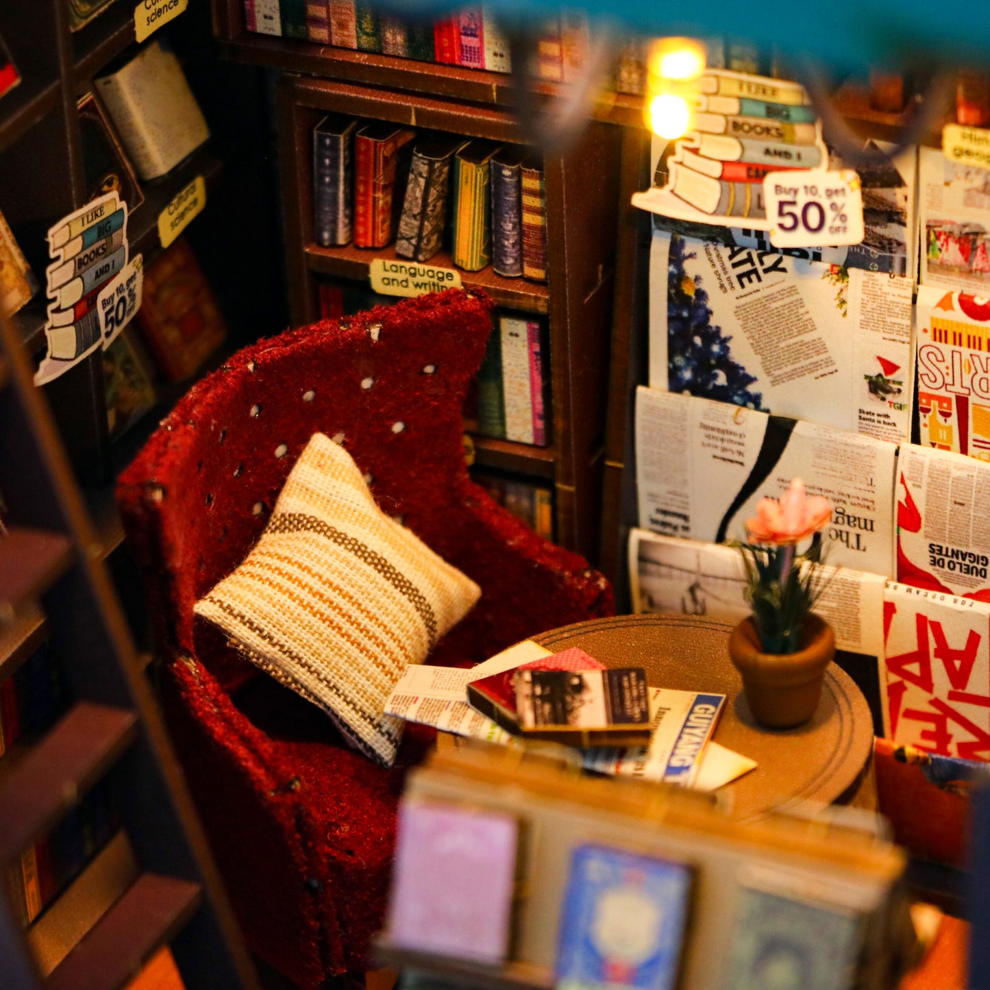 Bibliothèque Miniature Enchantée – Un Coin de Lecture Magique