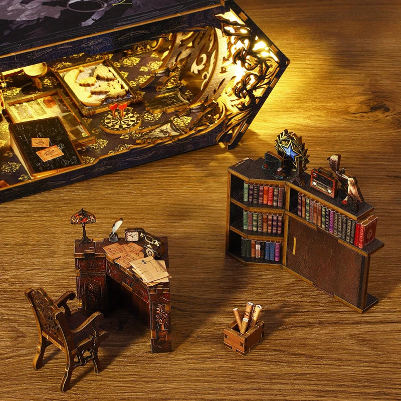 Coin livre à thème en bois – Agence de détective