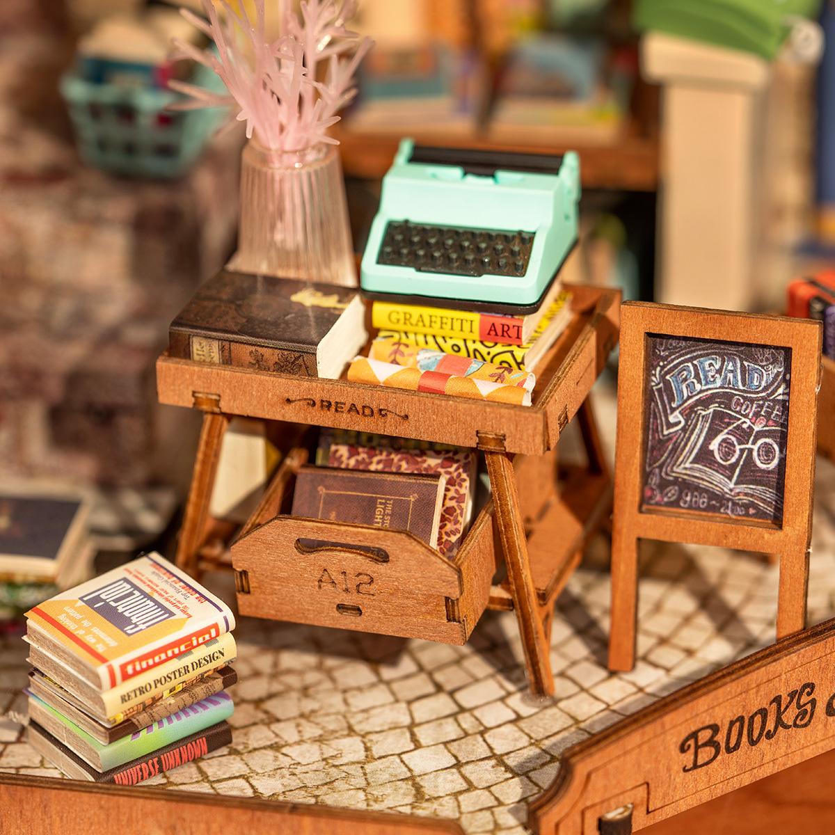 Librairie Du Quartier – Miniature En Bois 3D