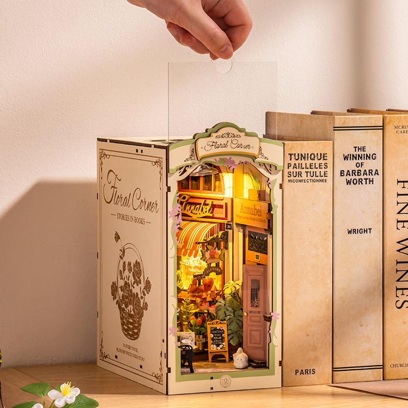 Pétales Enchantés – Serre-livre en bois 3D