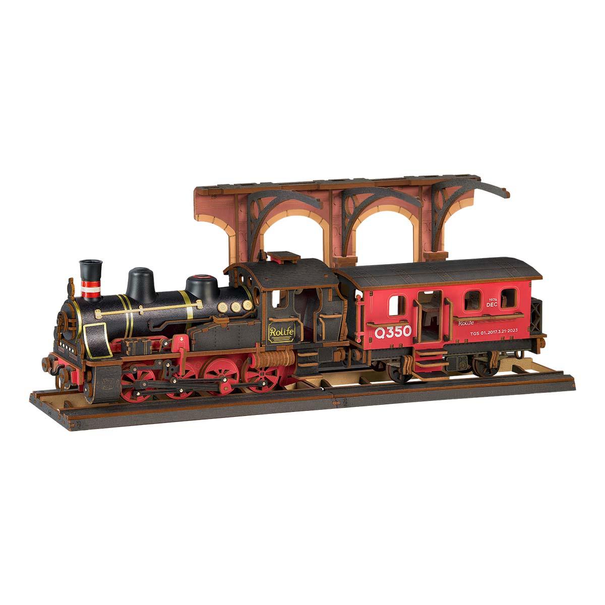 Train d’Époque – Serre-livre en bois 3D