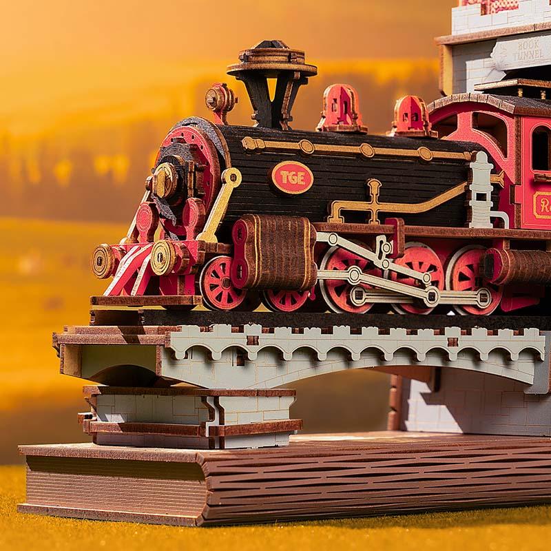 Train d’Époque – Serre-livre en bois 3D