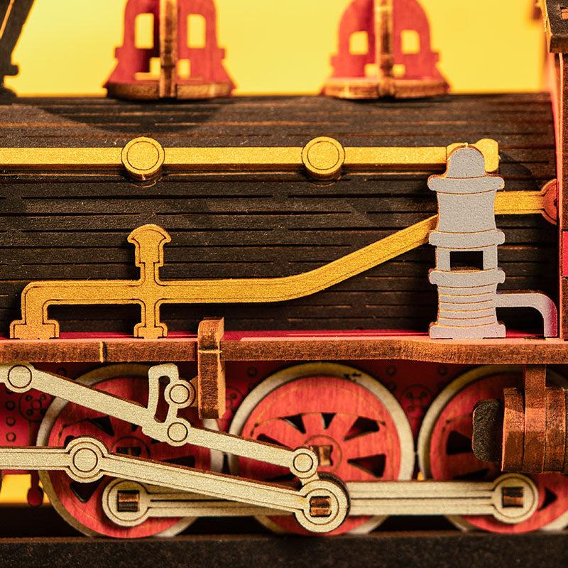 Train d’Époque – Serre-livre en bois 3D