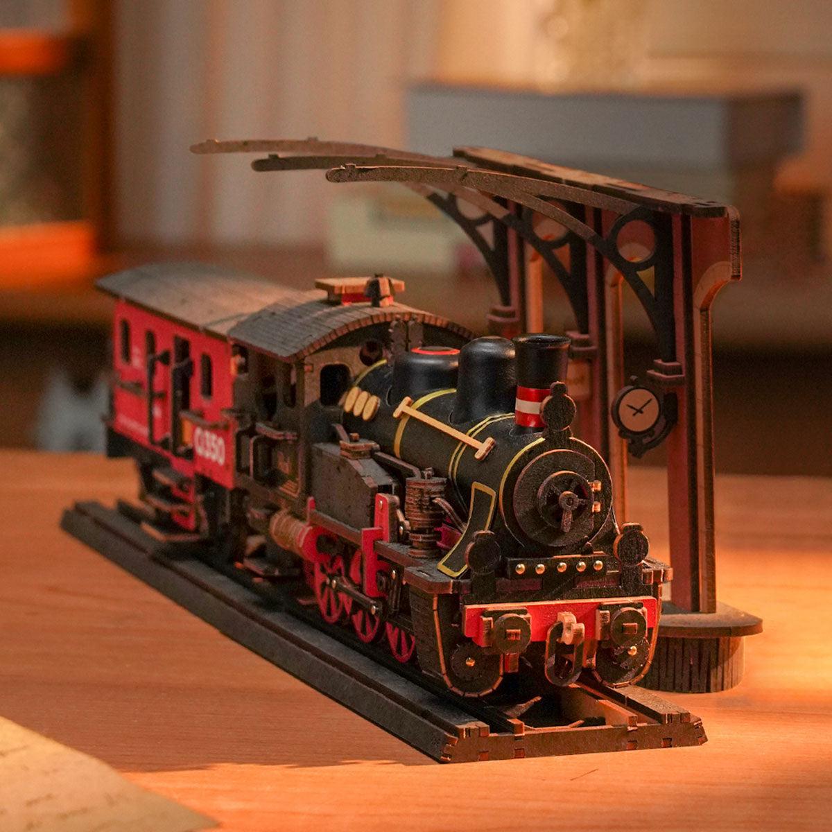 Train d’Époque – Serre-livre en bois 3D