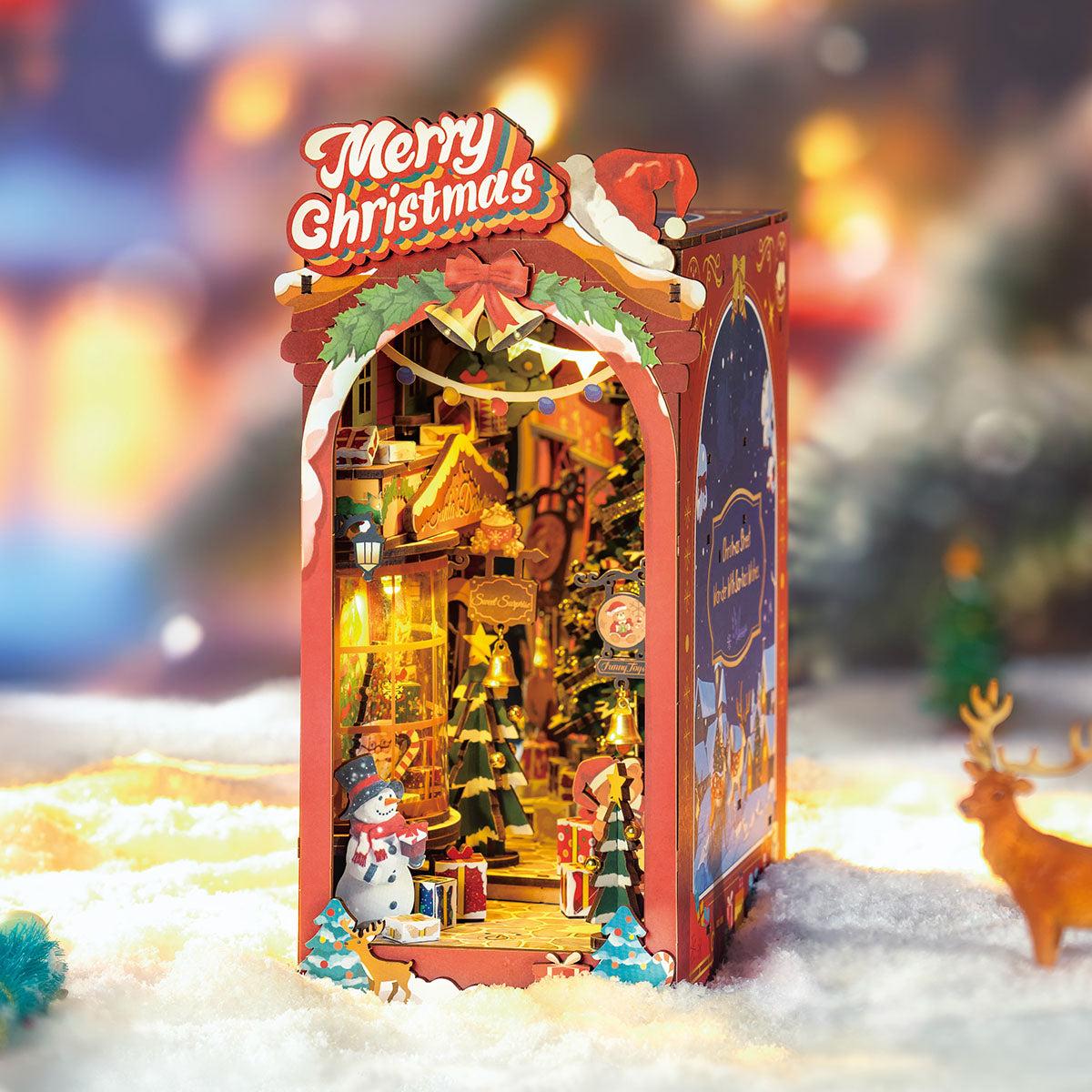 Scène de Noël – Serre-livre en bois 3D