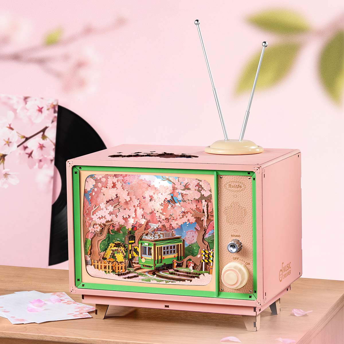 Voyage Rêvé Sakura – Boîte à musique en bois 3D à monter soi-même