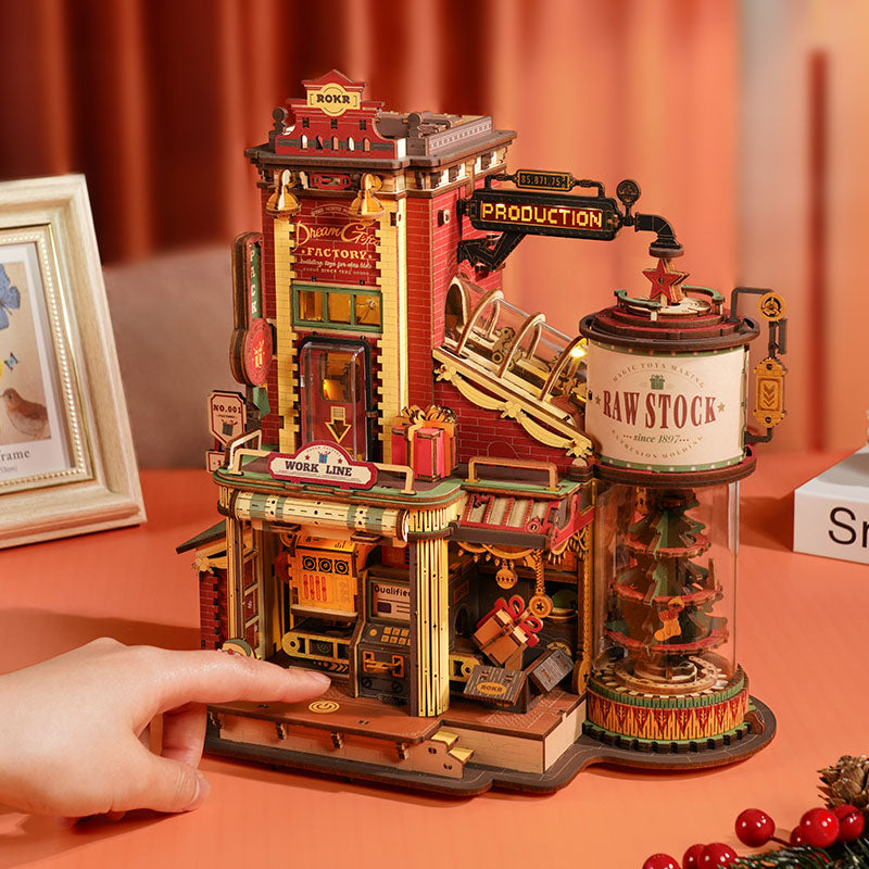 ROKR Puzzle 3D en Bois Dream Gift Factory Boîte à Musique Maquette à Construire Modelisme Construction Adulte Cadeaux Noël et d'anniversaire Créatifs | Leroy Merlin