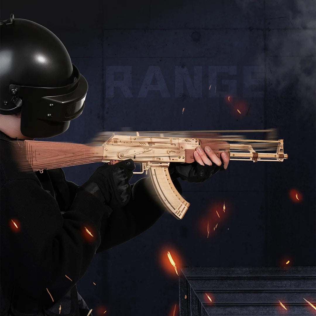 Fusil en Bois à Élastique – Maquette en Bois 3D