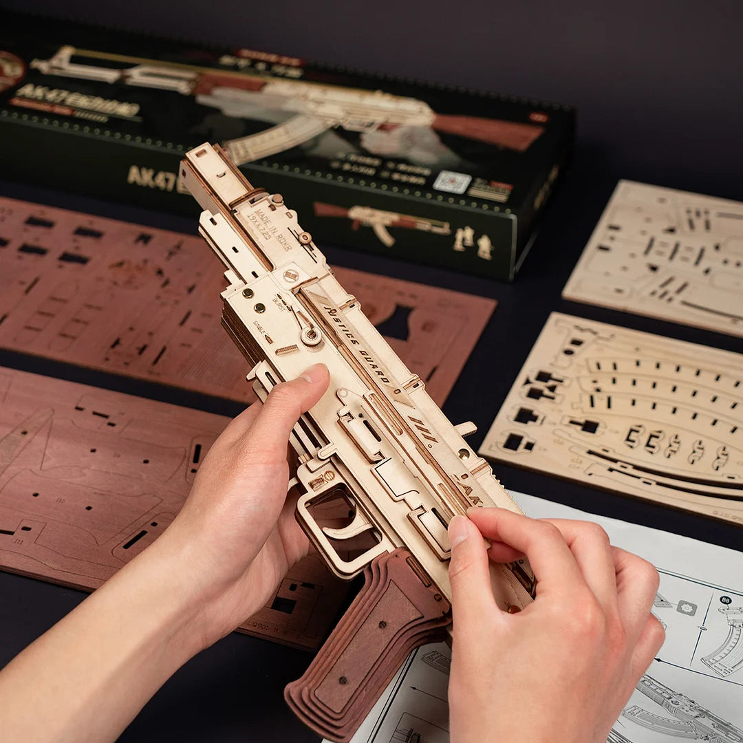 Fusil en Bois à Élastique – Maquette en Bois 3D