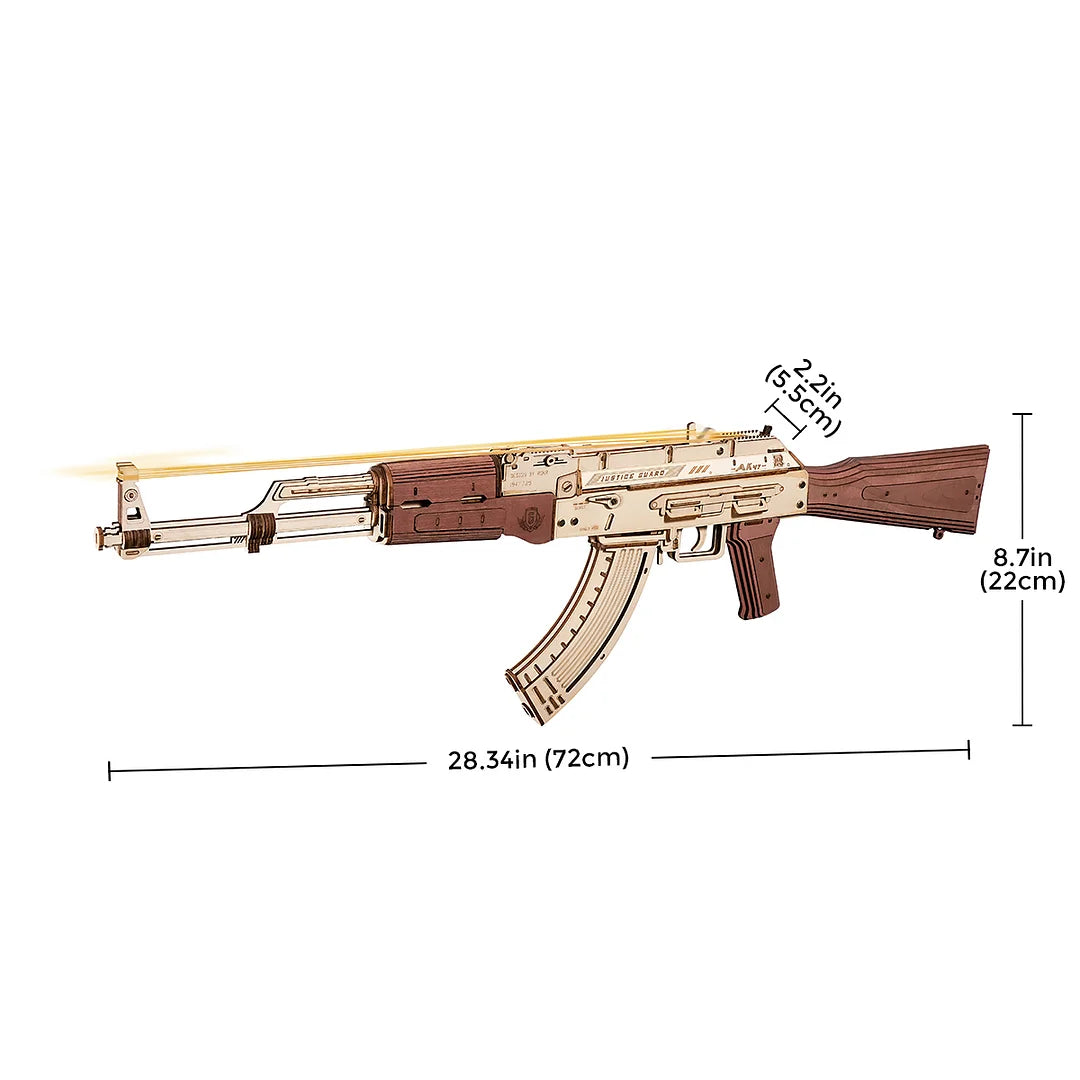 Fusil en Bois à Élastique – Maquette en Bois 3D