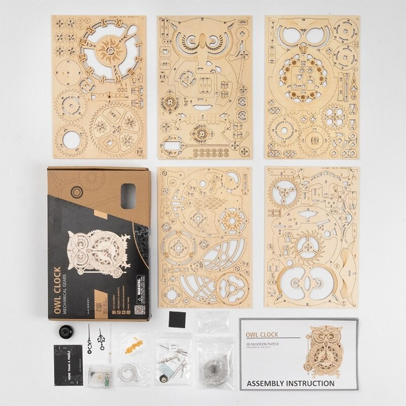 Horloge Hibou – Puzzle en bois 3D