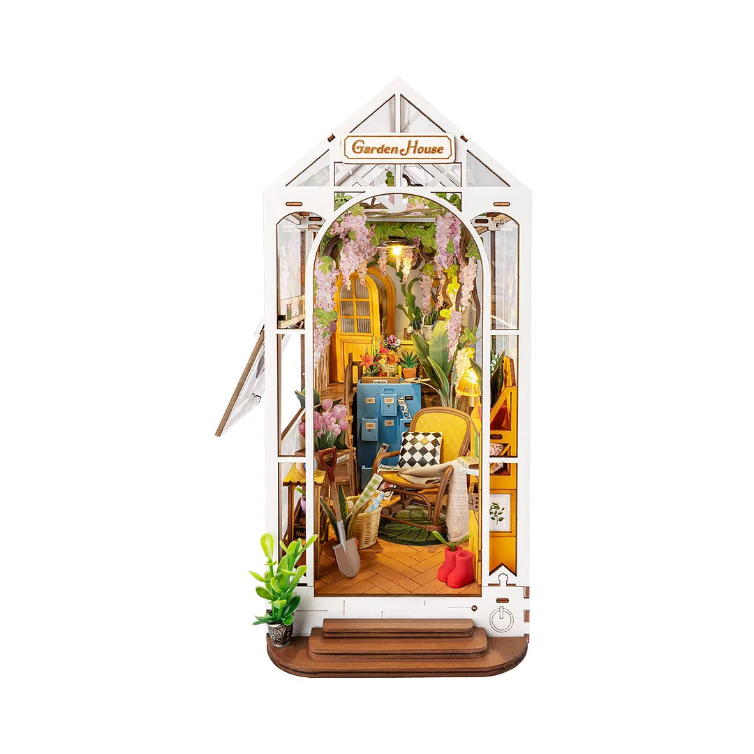 Jardin miniature – Serre livre en bois 3D