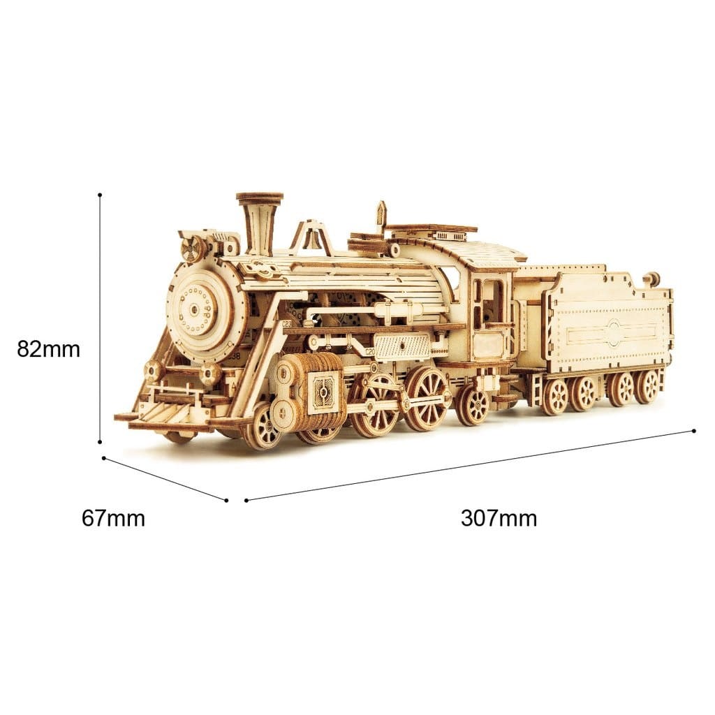 Puzzle Locomotive V-Express – 3D Mécanique en Bois Miniature