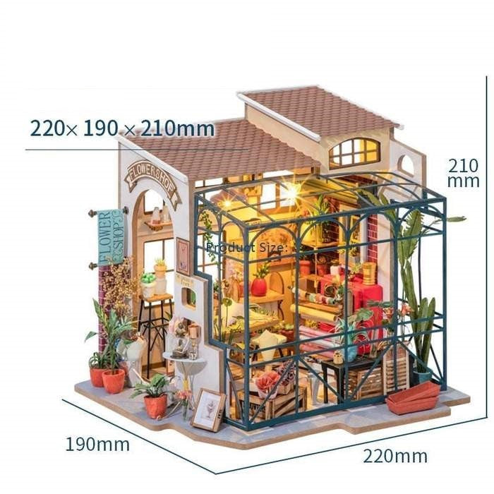 Maquette Émilie La Fleuriste – Miniature En Bois 3D