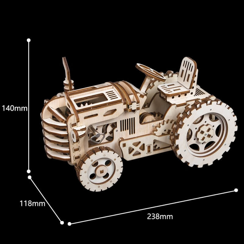 Tracteur du Limousin – Puzzle Mécanique en Bois 3D