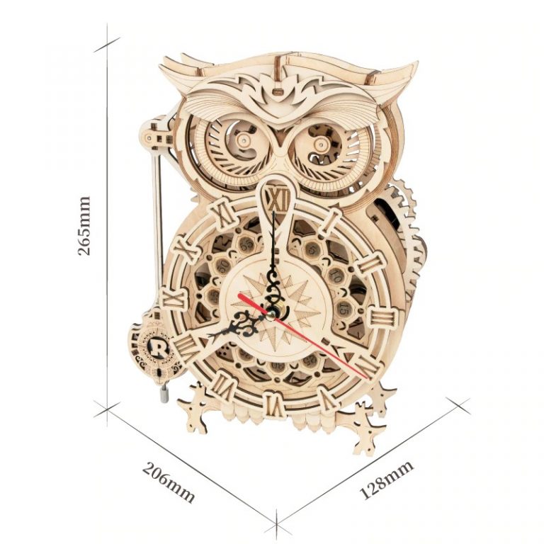 Horloge Hibou Puzzle En Bois 3D MECAPUZZLE