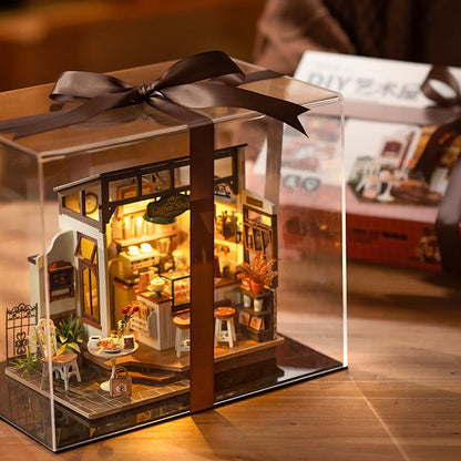 Café Du Village – Miniature En Bois 3D