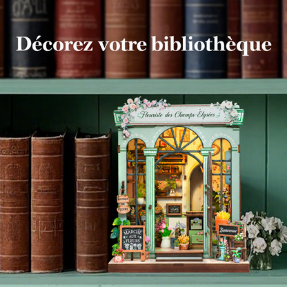 Book Nook en bois à construire – Fleuriste Champs-Élysées avec LED