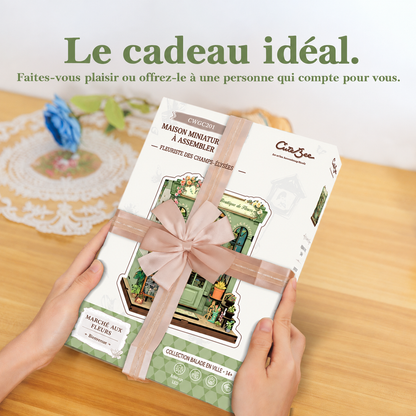 Book Nook en bois à construire – Fleuriste Champs-Élysées avec LED
