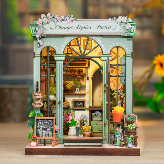 Book Nook en bois à construire – Fleuriste Champs-Élysées avec LED