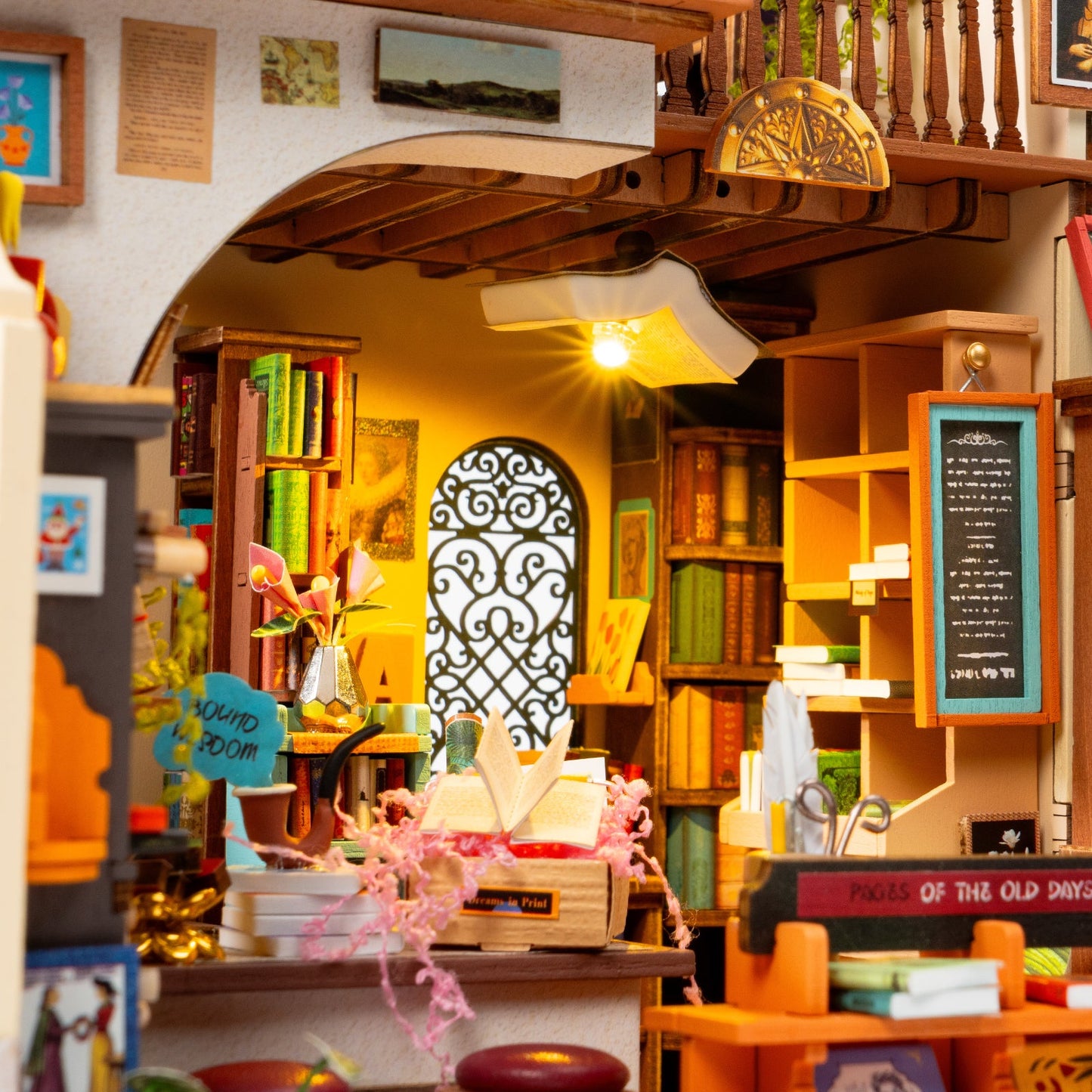 Librairie miniature DIY avec éclairage LED