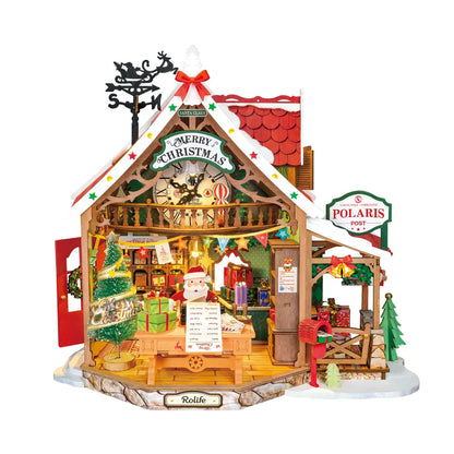 Maison miniature en bois à construire – Poste de Noël, 434 pièces