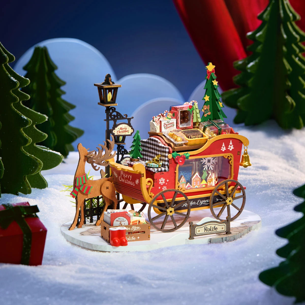 Maison miniature en bois à construire – Poste de Noël, 434 pièces
