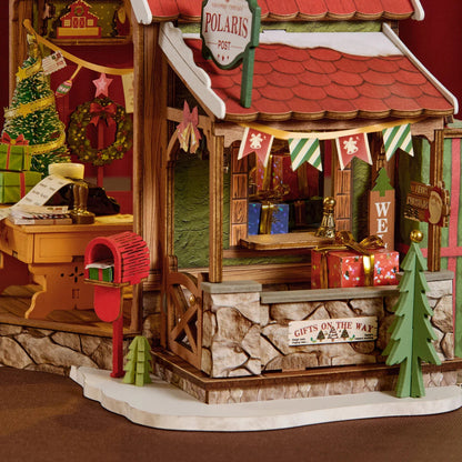 Maison miniature en bois à construire – Poste de Noël, 434 pièces