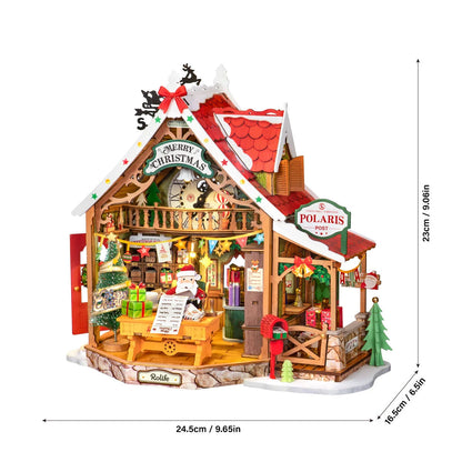 Maison miniature en bois à construire – Poste de Noël, 434 pièces