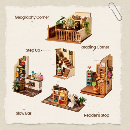 Librairie miniature DIY avec éclairage LED