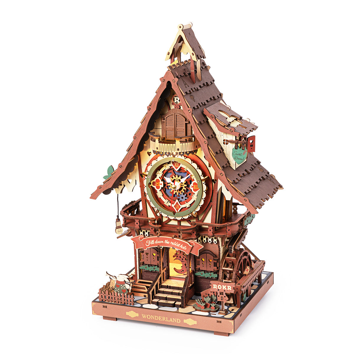 Puzzle 3D en bois – Horloge à coucou de Noël, 293 pièces