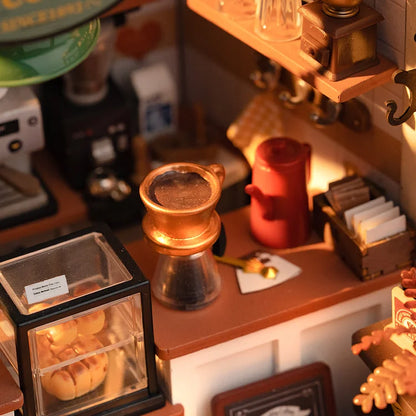 Café Du Village – Miniature En Bois 3D