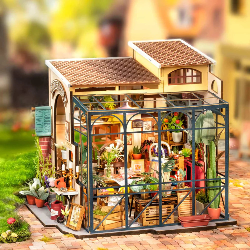 Maquette Émilie La Fleuriste – Miniature En Bois 3D