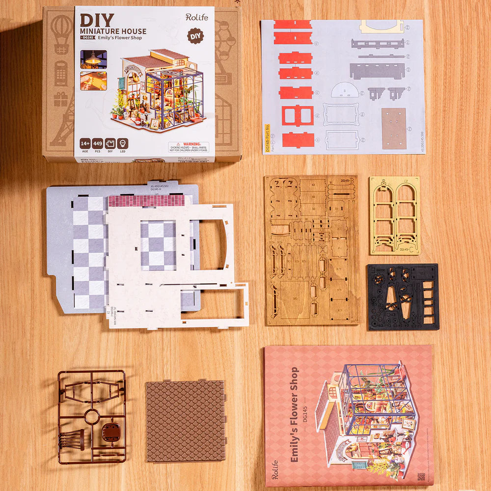 Maquette Émilie La Fleuriste – Miniature En Bois 3D