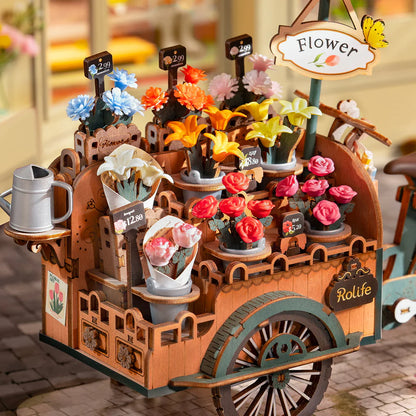 Puzzle en bois 3D Chariot fleuriste