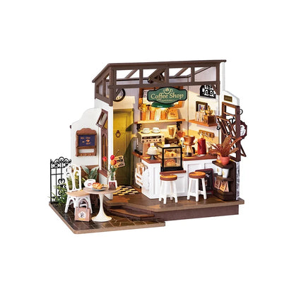 Café Du Village – Miniature En Bois 3D