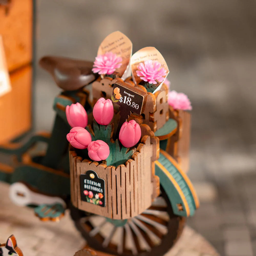 Puzzle en bois 3D Chariot fleuriste