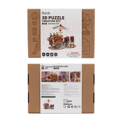 Puzzle en bois 3D Chariot fleuriste
