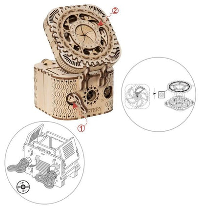 La Boîte aux Trésors – Puzzle mécanique en bois 3D