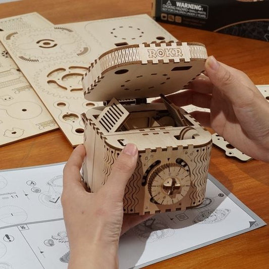 La Boîte aux Trésors – Puzzle mécanique en bois 3D