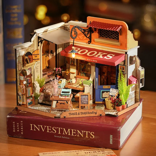 Librairie Du Quartier – Miniature En Bois 3D