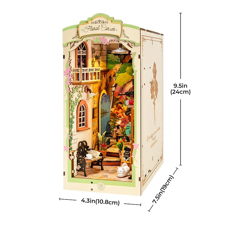 Pétales Enchantés – Serre-livre en bois 3D