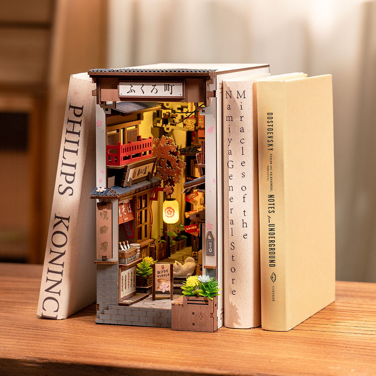 Allée  Sakura – Serre-Livre en Bois 3D