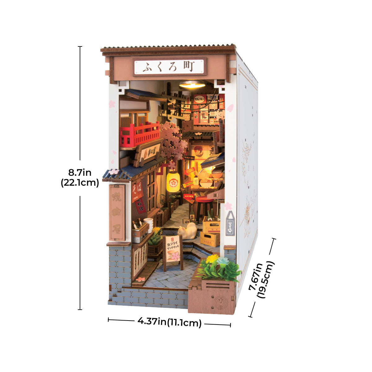 Allée  Sakura – Serre-Livre en Bois 3D