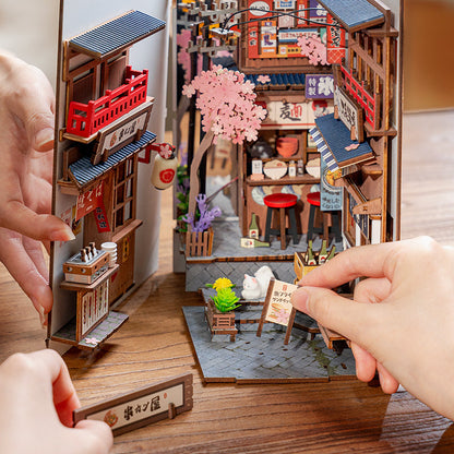 Allée  Sakura – Serre-Livre en Bois 3D