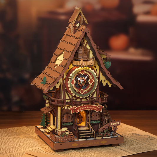 Horloge à Coucou Mécanique – Puzzle en Bois 3D