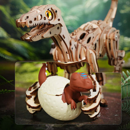 Velociraptor – Puzzle mécanique en bois 3D