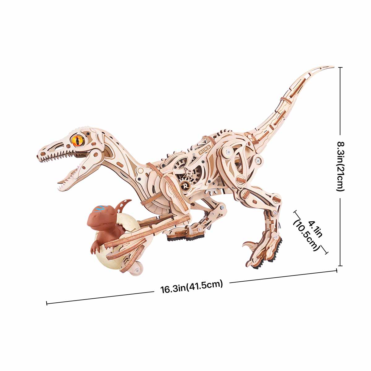 Velociraptor – Puzzle mécanique en bois 3D