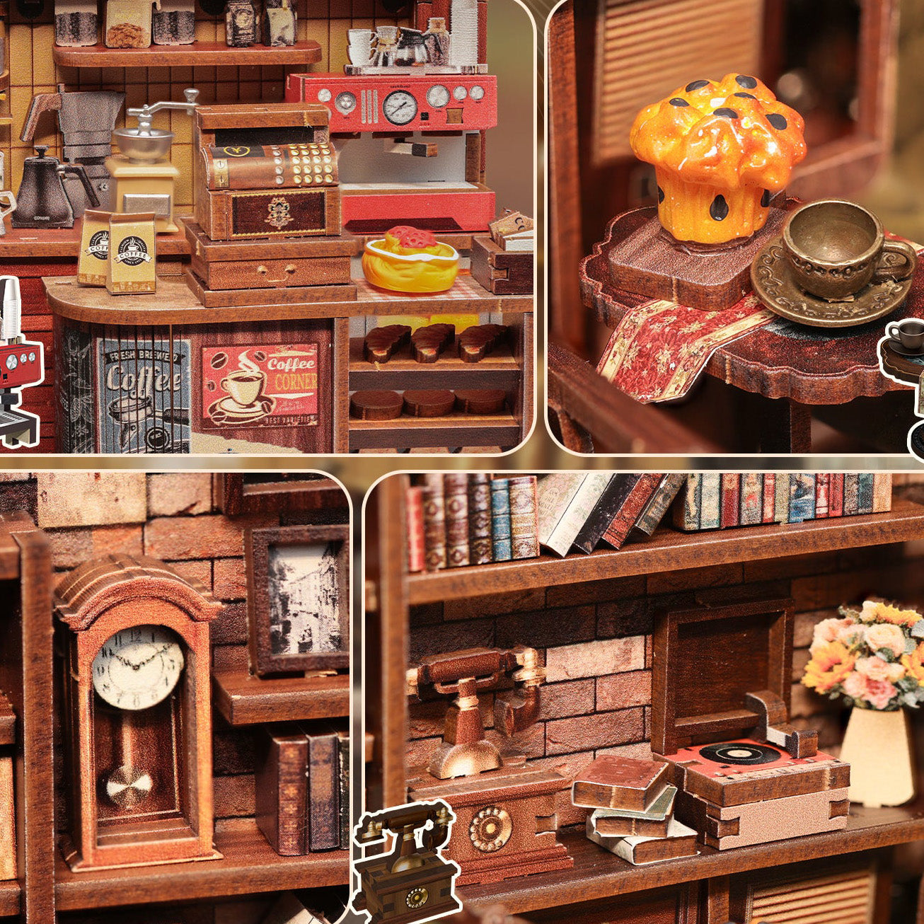 Café du coin– Maison miniature en bois 3D à monter soi-même